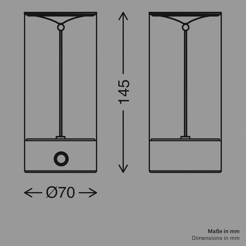 BRILONER Vezeték nélküli LED asztali lámpa USB-C töltéssel, érintésvezérléssel, meleg fehér fény, antracit - Charcoal