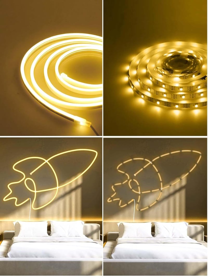 BRIMAX 10m Kültéri LED Neon Szalag IP67 Vízálló, UV-Álló, Dimmer és Tápegység, Meleg Fehér 3000K