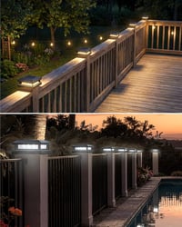 Set 6 lămpi solare BRIMAX pentru stâlpi de gard, 9x9, 10x10, 12x12 cm, 2 în 1, 3000K/6000K, IP65 rezistente la apă, pentru stâlpi din lemn și plastic 7