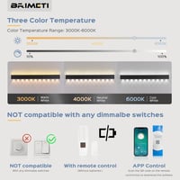 BRIMETI 100cm LED Fali Lámpa Távirányítóval - 40W 3000K-6000K Állítható Fényerő, Fekete, Nappali, Hálószoba, Lépcső, Folyosó Világítás 3