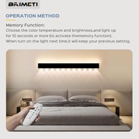 BRIMETI 100cm LED Fali Lámpa Távirányítóval - 40W 3000K-6000K Állítható Fényerő, Fekete, Nappali, Hálószoba, Lépcső, Folyosó Világítás 2