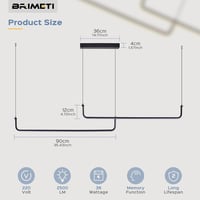 BRIMETI 120 cm fekete függesztett csillár hálószobai dekoráció LED mennyezeti világítás modern stílushoz 5
