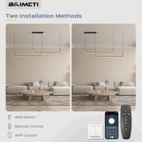 BRIMETI 120 cm fekete függesztett csillár hálószobai dekoráció LED mennyezeti világítás modern stílushoz 3