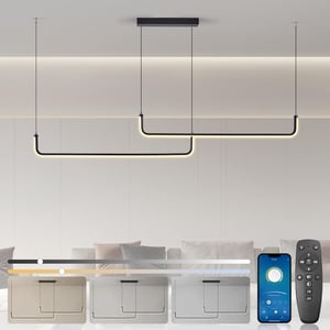 BRIMETI 120 cm fekete függesztett csillár hálószobai dekoráció LED mennyezeti világítás modern stílushoz