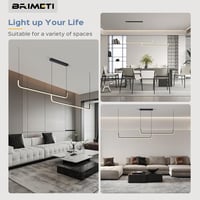 BRIMETI 120 cm fekete függesztett csillár hálószobai dekoráció LED mennyezeti világítás modern stílushoz 7