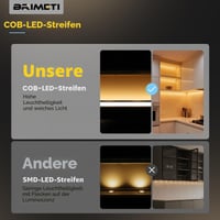 Bandă LED COB BRIMETI cu baterii, 3x1 m, alb neutru 4000K, 320 LED/m, 5V, autoadezivă, iluminat flexibil pentru bucătărie, dormitor, dulap, scară 4