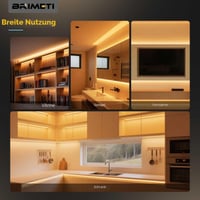 Bandă LED COB BRIMETI cu baterii, 3x1 m, alb neutru 4000K, 320 LED/m, 5V, autoadezivă, iluminat flexibil pentru bucătărie, dormitor, dulap, scară 6