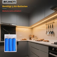 Bandă LED COB BRIMETI cu baterii, 3x1 m, alb neutru 4000K, 320 LED/m, 5V, autoadezivă, iluminat flexibil pentru bucătărie, dormitor, dulap, scară 3