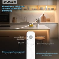Bandă LED COB BRIMETI cu senzor de mișcare, 5 m, autoadezivă, cu baterie, 5V, alb neutru 4000K, 8 mm lățime, 320 LED/m, reglabilă, flexibilă, tăiabilă, pentru pat, dulap, hol 3