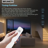 Bandă LED COB BRIMETI cu senzor de mișcare, 5 m, autoadezivă, cu baterie, 5V, alb neutru 4000K, 8 mm lățime, 320 LED/m, reglabilă, flexibilă, tăiabilă, pentru pat, dulap, hol 5