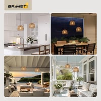 Lampă suspendată solară de exterior BRIMETI cu cablu de 5 m, telecomandă, rezistentă la apă IP65, reglabilă, cu încărcare USB, pentru balcon, grădină și pavilion 7