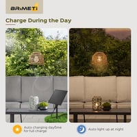 Lampă suspendată solară de exterior BRIMETI cu cablu de 5 m, telecomandă, rezistentă la apă IP65, reglabilă, cu încărcare USB, pentru balcon, grădină și pavilion 4