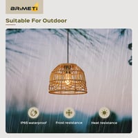 Lampă suspendată solară de exterior BRIMETI cu cablu de 5 m, telecomandă, rezistentă la apă IP65, reglabilă, cu încărcare USB, pentru balcon, grădină și pavilion 5