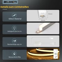BRIMETI LED traka vanjska 230V 20 m IP65 vodootporna CCT prigušiva neonska svjetlosna traka 120LED/m toplo bijela/neutralno bijela/hladno bijela silikonska cijev s napajanjem i daljinskim upravljačem 2