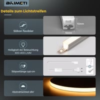 BRIMETI LED pásik exteriérový 230V 30 m vodoodolný neónový svetelný pás IP65 neutrálna biela silikón 120 LED/m na vnútorné aj vonkajšie použitie do kuchyne s napájacím zdrojom 4