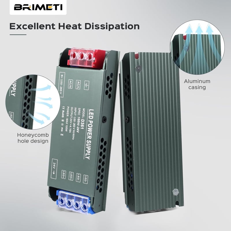 BRIMETI LED Tápegység 12V 100W 220V AC/DC Átalakító 8.3A Vezérlő