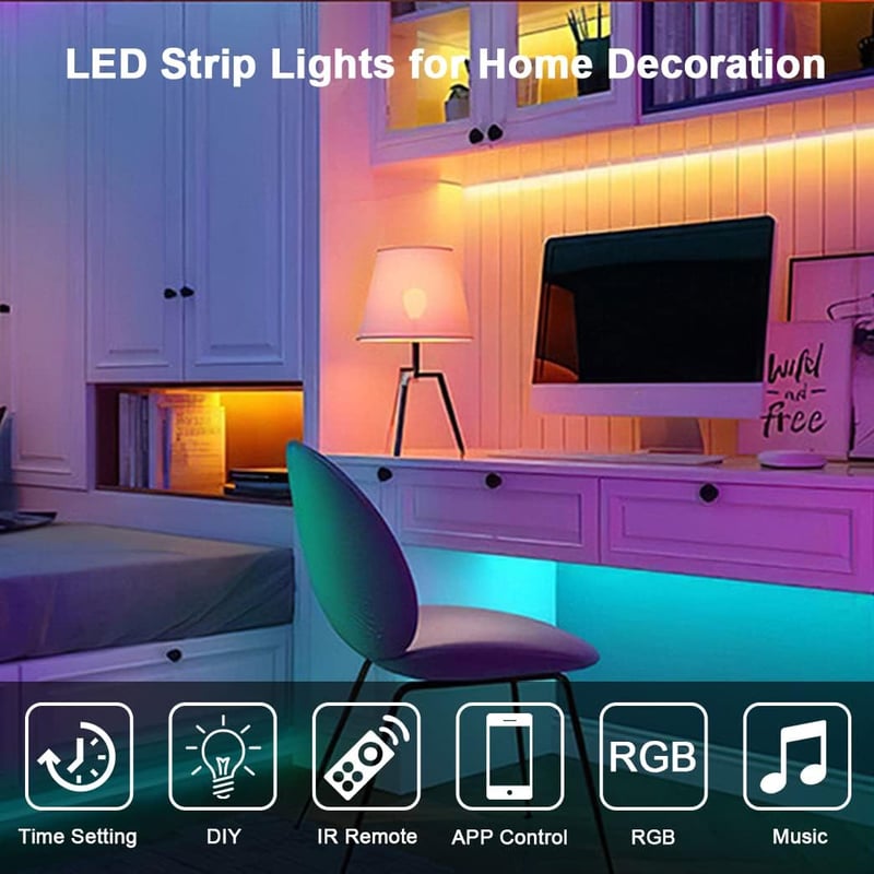 BRIMETI RGB Neon LED Szalag 20m Vízálló IP65 Távirányítós Bluetooth Applikációs Vezérlés Kültéri Beltéri Dekoráció