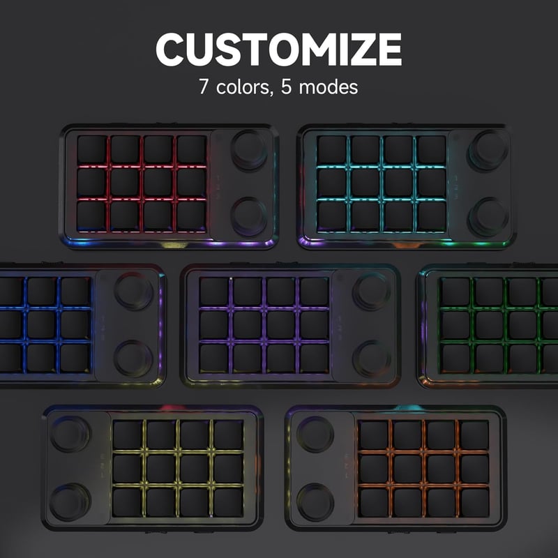 BRIMFORD Programozható Wireless Mechanikus Billentyűzet RGB LED, Hot-Swap Makró Gamer Billentyűzet