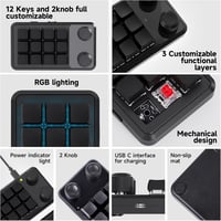 BRIMFORD Programozható Wireless Mechanikus Billentyűzet RGB LED, Hot-Swap Makró Gamer Billentyűzet 3
