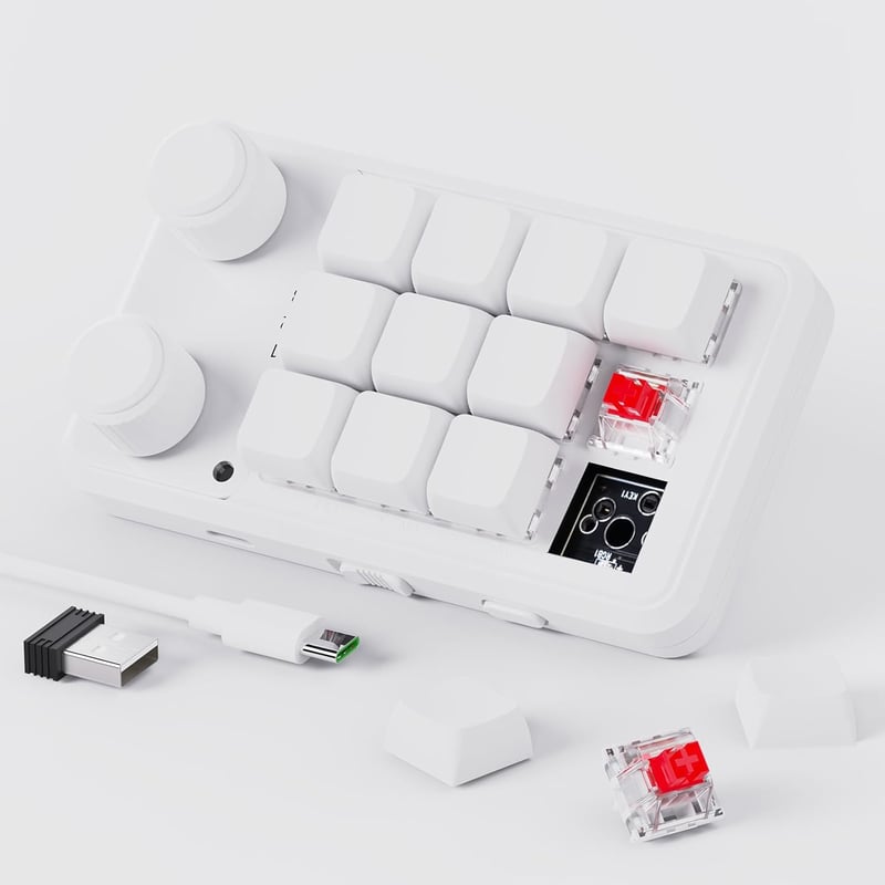 BRIMFORD Programozható Wireless Mechanikus Billentyűzet RGB Hot-Swap Fehér
