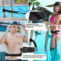 Centură de înot pentru piscină Brinquil – Dispozitiv de antrenament cu rezistență reglabilă, cu coardă de 2,5–7,5 m, centură de antrenament pentru adulți și copii, negru 6