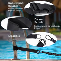 Centură de înot pentru piscină Brinquil – Dispozitiv de antrenament cu rezistență reglabilă, cu coardă de 2,5–7,5 m, centură de antrenament pentru adulți și copii, negru 5
