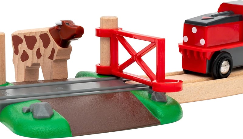 BRIO Fa Vonat Farm Készlet 33984 - Kisvasút Állatokkal és Sínekkel, Fejlesztő Játék 3 Éves Kortól, 30 Darabos