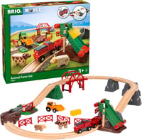 BRIO Fa Vonat Farm Készlet 33984 - Kisvasút Állatokkal és Sínekkel, Fejlesztő Játék 3 Éves Kortól, 30 Darabos 1