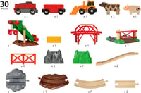 BRIO Fa Vonat Farm Készlet 33984 - Kisvasút Állatokkal és Sínekkel, Fejlesztő Játék 3 Éves Kortól, 30 Darabos 3
