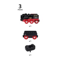 BRIO World 33884 Batériová parná lokomotíva s nádržkou na vodu – so skutočnou chladnou parou a nabíjateľnou nádržkou na vodu, od 3 rokov, 3-dielna súprava 2