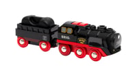BRIO World 33884 Batériová parná lokomotíva s nádržkou na vodu – so skutočnou chladnou parou a nabíjateľnou nádržkou na vodu, od 3 rokov, 3-dielna súprava 4