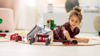 BRIO World 33884 Batériová parná lokomotíva s nádržkou na vodu – so skutočnou chladnou parou a nabíjateľnou nádržkou na vodu, od 3 rokov, 3-dielna súprava 8
