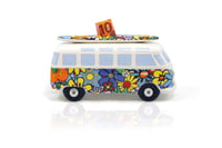 Pușculiță BRISA VW Collection T1 Bulli Bus Samba cu placă de surf, model Flower Power, colorată, cadou Volkswagen pentru monede 5