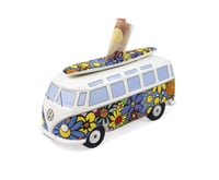 Pușculiță BRISA VW Collection T1 Bulli Bus Samba cu placă de surf, model Flower Power, colorată, cadou Volkswagen pentru monede 1