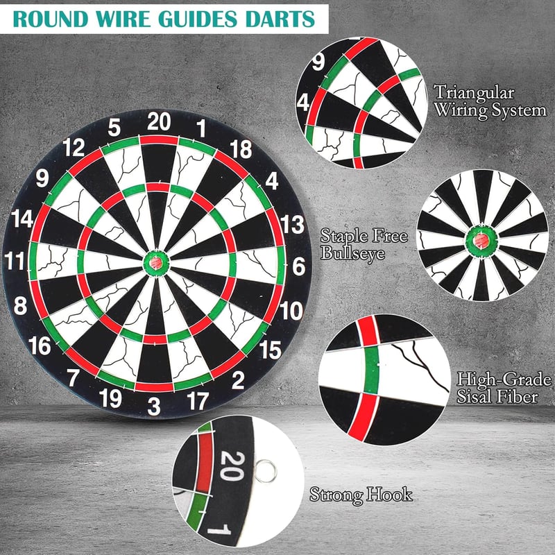BRISKORE Professzionális Darts Tábla Szett 10 Nyíllal - 30 cm Szizál Céltábla Kezdőknek és Hobbijátékosoknak - Könnyű Felszerelés