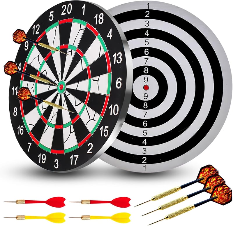 BRISKORE Professzionális Darts Tábla Szett 10 Nyíllal - 30 cm Szizál Céltábla Kezdőknek és Hobbijátékosoknak - Könnyű Felszerelés