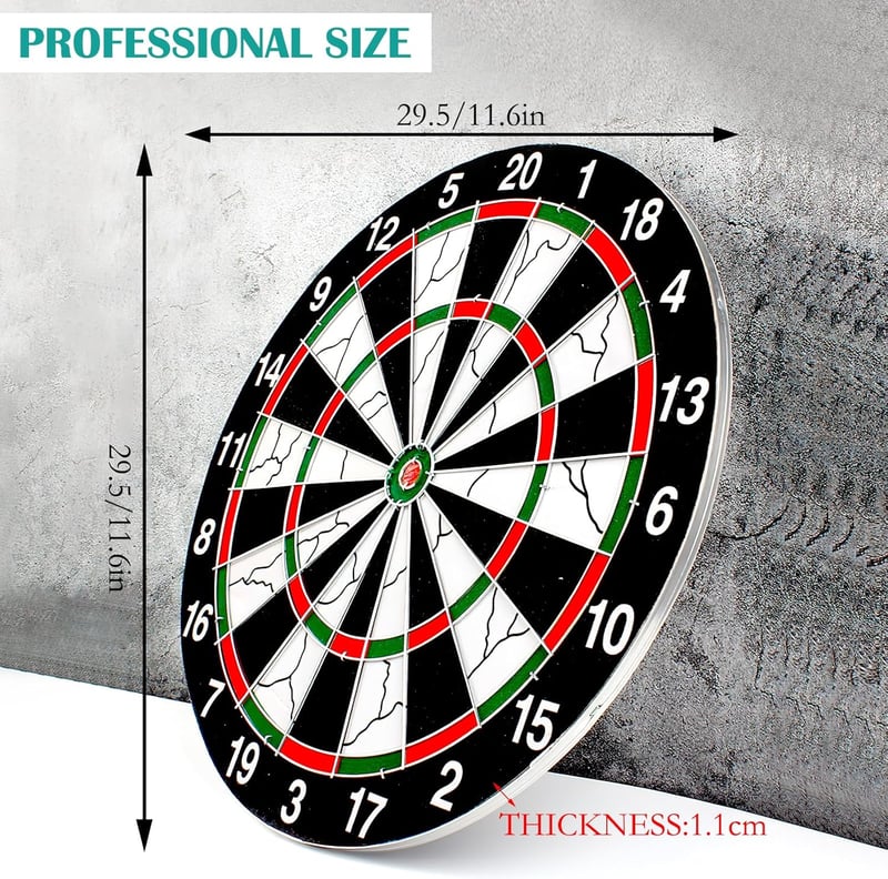 BRISKORE Professzionális Darts Tábla Szett 10 Nyíllal - 30 cm Szizál Céltábla Kezdőknek és Hobbijátékosoknak - Könnyű Felszerelés