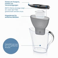 Filtračná kanvica BRITA Marella s 3 filtračnými vložkami MAXTRA PRO Pure Performance, 2,4 litra, grafitovo sivá, proti PFAS a vodnému kameňu, vhodná do chladničky 6