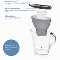Filtračná kanvica BRITA Marella s 3 filtračnými vložkami MAXTRA PRO Pure Performance, 2,4 litra, grafitovo sivá, proti PFAS a vodnému kameňu, vhodná do chladničky 4