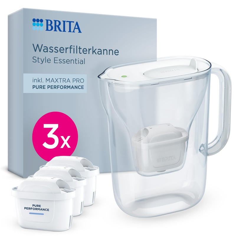 Cană filtrantă BRITA MAXTRA Style Essential cu 3 cartușe filtrante Pure Performance