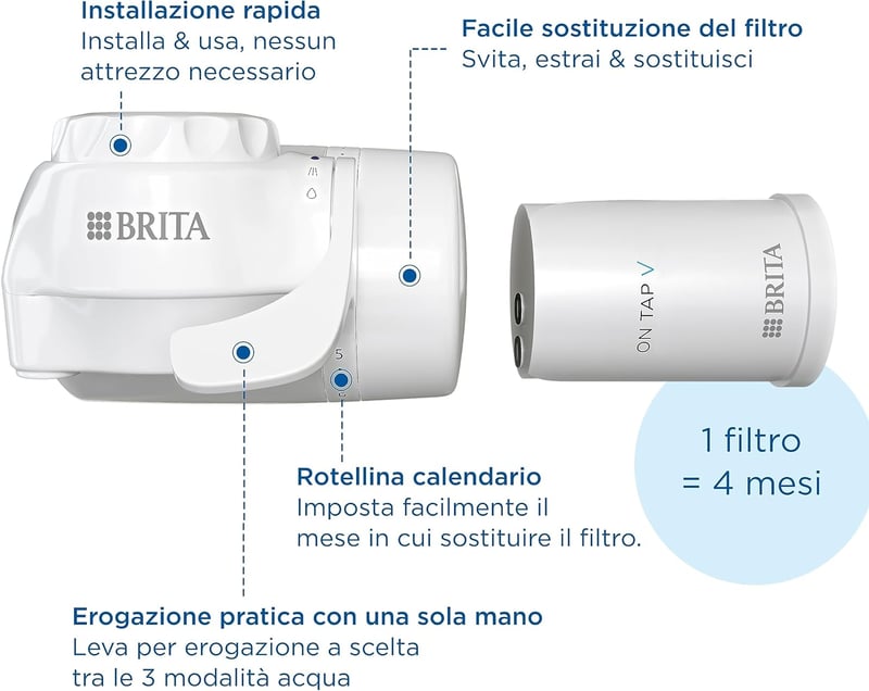 BRITA ON TAP V csapszűrő rendszer 1 betéttel, tiszta és ízletes víz