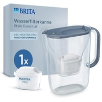 BRITA Style Essential vrč za filtriranje vode, kameno plavi, 2,4 L - sa Smart Light LED indikatorom, poklopcem na preklop, stane u hladnjak, MAXTRA PRO Pure Performance 1