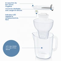 BRITA Style XL vízszűrő kancsó szürke 3,6 l - 1 db MAXTRA PRO Pure Performance szűrővel, LED jelzővel, klór és vízkő ellen 5