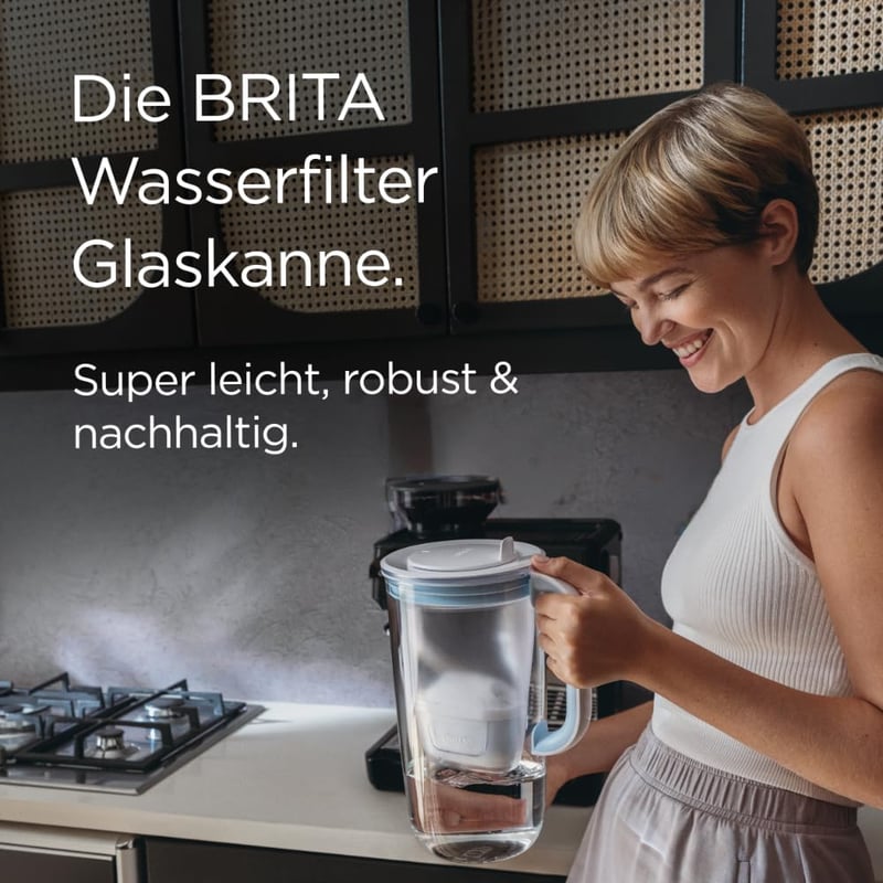 BRITA üveg vízszűrő kancsó 2,5L világoskék + 3 Maxtra Pro szűrőbetét - 3er Pack, Single