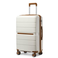 British Traveller keményfedeles bőrönd TSA zárral, 92 L - fehér - 76 cm 1