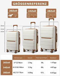British Traveller keményfedeles bőrönd TSA zárral, 92 L - fehér - 76 cm 2