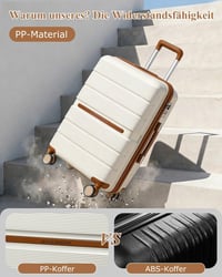 British Traveller keményfedeles bőrönd TSA zárral, 92 L - fehér - 76 cm 6