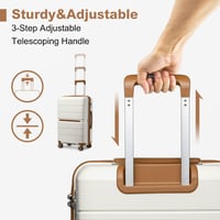 British Traveller TSA zárral ellátott 3 részes könnyű, merev PP bőrönd szett - fehér (20+24+28 inch) 3