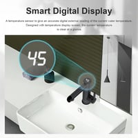Briwellna Elektromos Csaptelep 220V Digitális Kijelzővel Fekete Rozsdamentes Acél Melegvíz Csap Fürdőszobába 3