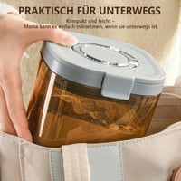 Recipient ermetic pentru cafea boabe Brizuf cu capac, 1,3 L – Cutie de depozitare pentru ceai, nuci, cacao, recipient pentru păstrarea prospețimii cafelei, maro, cadou pentru iubitorii de cafea 6